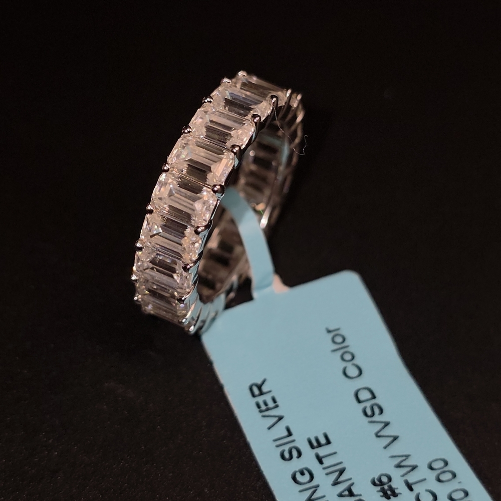 ✨ Stunning Moissanite Eternity Band – 6.62 CTW | Sterling Silver ✨ - Picture 2 of 5